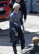 Aaron Taylor-Johnson on set