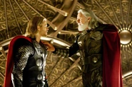 Odin is about to banish Thor to Earth.