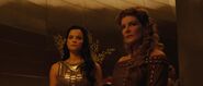 Frigga with Sif at the banquet for Thor's return (still in mourning for Loki's death).