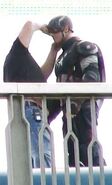 Chris Evans on set