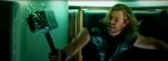 Thor using Mjölnir on the S.H.I.E.L.D. containment cell