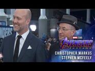 Christopher Markus & Stephen McFeely (Screenwriters) LIVE from the Avengers- Endgame Red Carpet