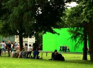 'Avengers Recruits' extras on set at the University of East Anglia