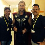 Chris Hemsworth on set