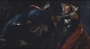 Thor attacking Captain America.