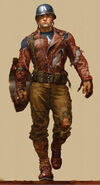 Production concept art of Captain America.