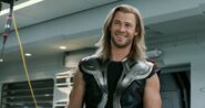 Thor smiles.