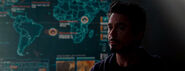 Wakanda labelled on the map behind Tony.