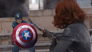 Captain America wielding his shield