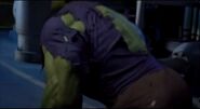 Banner transforming into the Hulk.