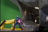 On set with Chris (Captain America), Scarlett (Black Widow) and Jeremy (Hawkeye)..