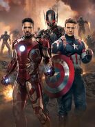 Ultron, Iron Man, and Captain America (Official First Look)