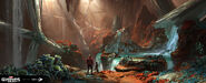 Environment concept for the caves by Sean Vo.