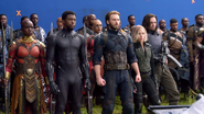 Okoye, T'Challa, Cap, Widow & Bucky (Infinity War BTS)