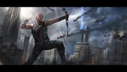 Andyparkart-the-avengers-Hawkeye-battle