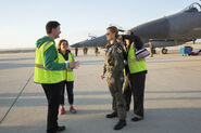 Carol Danvers on air force base BTS