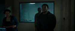 T'Challa écoute l'interrogatoire