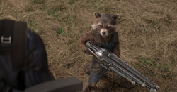 Rocket Raccoon meets Bucky Barnes