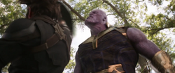 Cap receives blows at Thanos