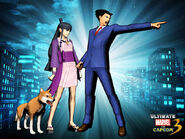 Phoenix Wright, Maya Fey y el perro Missile.