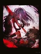 Red Riding Hood killing a Blood Skelter Little Mermaid