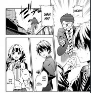 Akio realizes what he is about to do before running off