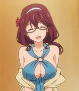 Midori ready to greet her guests