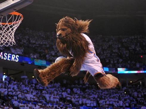 Rumble the Bison, the official mascot of the Oklahoma City Thunder