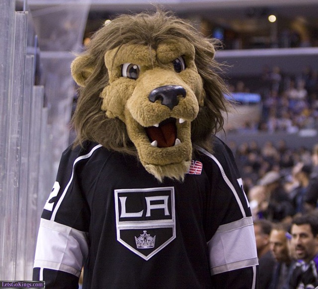 Bailey mascot of the Los Angeles Kings and the mascot of the Anaheim