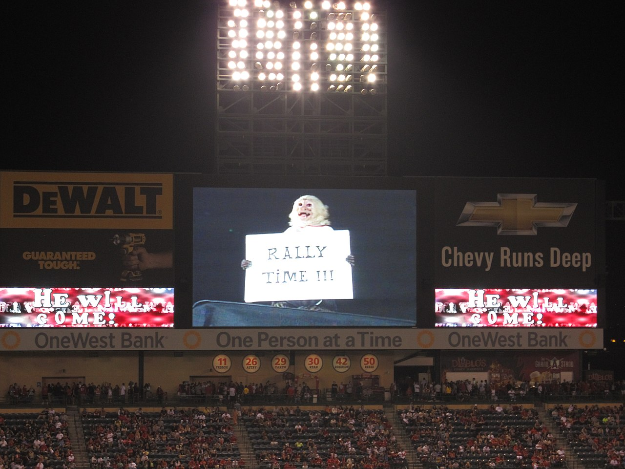 Rally monkey mascot Los Angeles Angels baseball its rally time