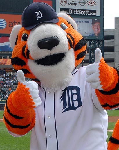 Detroit Tigers Paws Minimalist MLB Mascots Collection 12 x 12 Fine