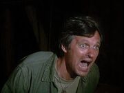 Hawkeye screaming from a nightmare.