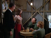 Stevens-Henry in love.jpg (45 KB) Fleeting view of Henry introducing Nancy Sue Parker to some people in the Officers Club. Looks very much like Patricia Stevens seated, back to camera. She first appeared in "The Incubator", two episodes ago.