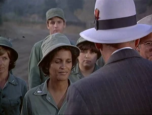 Pat Stevens-Abyssinia Henry.jpg (35 KB) Henry's farewell parade in "Abyssinia, Henry". Patricia Stevens is on the extreme left, next to Kellye Nakahara. Stevens is not credited in this episode but her most recent character was Lieutenant Brown.