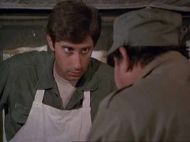 Jeff Maxwell is billed as "server" in this episode. Lyle wants "two of everything" for Hawkeye and Trapper.