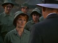 A good close-up shot of Jennifer in "Abyssinia, Henry". We learn her name for the first time here as Henry calls her "Jennifer". At this point she looks like a 2nd Lieutenant. She probably got promoted later.