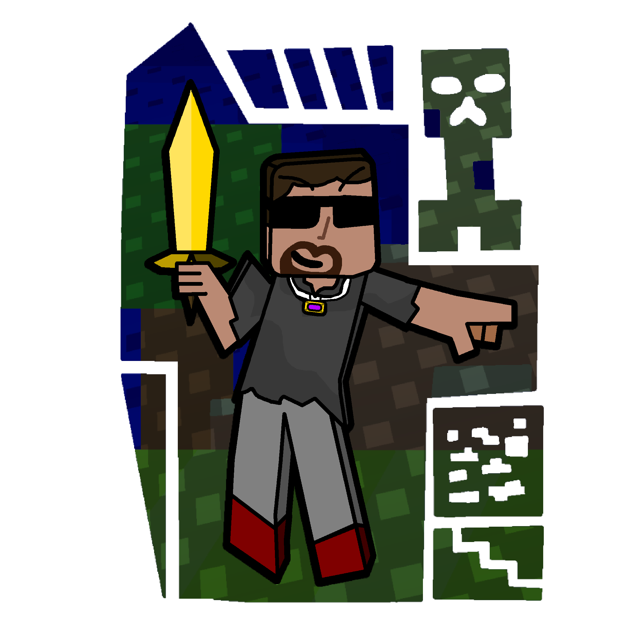 Stylised Herobrine Minecraft Skin