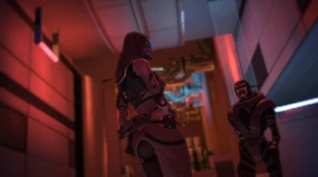 Tali confronts several aggressors