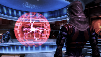 Legion demonstrates the processing signal of a single geth with Reaper "upgrades"