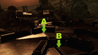 Take cover away from your squadmates at (A) while they stay at (B), at least initially