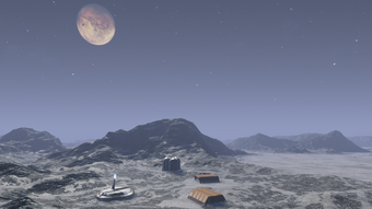 Chohe's moon and the outpost base exterior