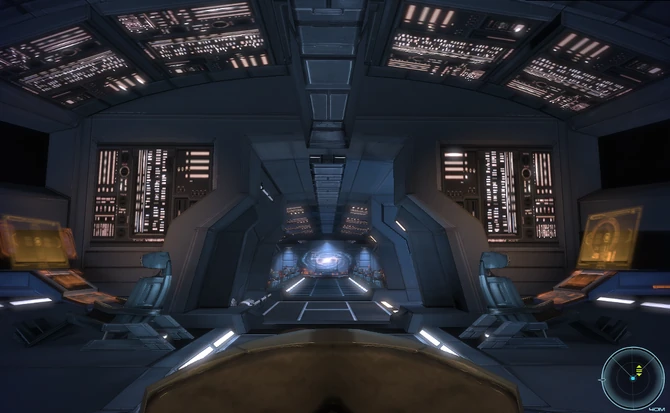 Blick vom Cockpit ins KIZ