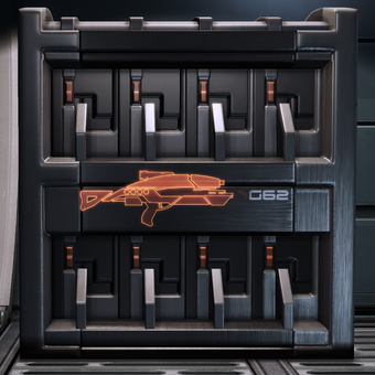 The Weapons Locker aboard the Normandy SR-2 in Mass Effect 2