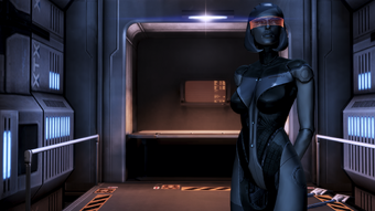EDI transmitting data to the turians from inside herself