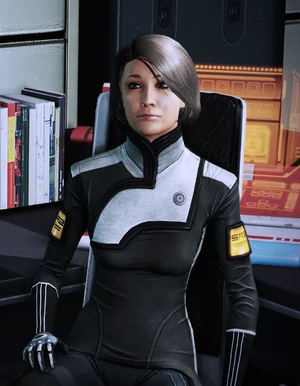 Sitting pretty in her new office, wanting for nothing--except her booze.