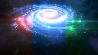 Ausbreitung der drei Tiegel-Energiewellenüber die Milchstraße ME3 Pic