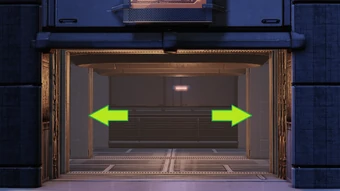 Both of these jambs aren't solid and you can hide in either one; the one on the right tends to work best. Your squad is just out of luck if you go for this.
