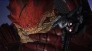 … dass er Shepard sogar mit der Waffe bedroht.