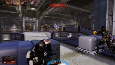 Typical combat situation in Mass Effect 2 (Legendary Edition)