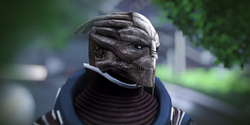 A turian in profile